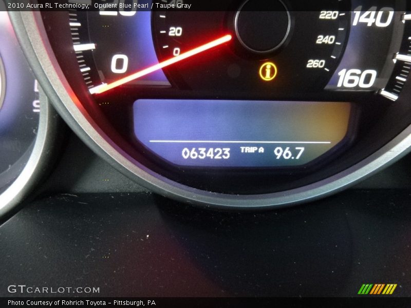 Opulent Blue Pearl / Taupe Gray 2010 Acura RL Technology