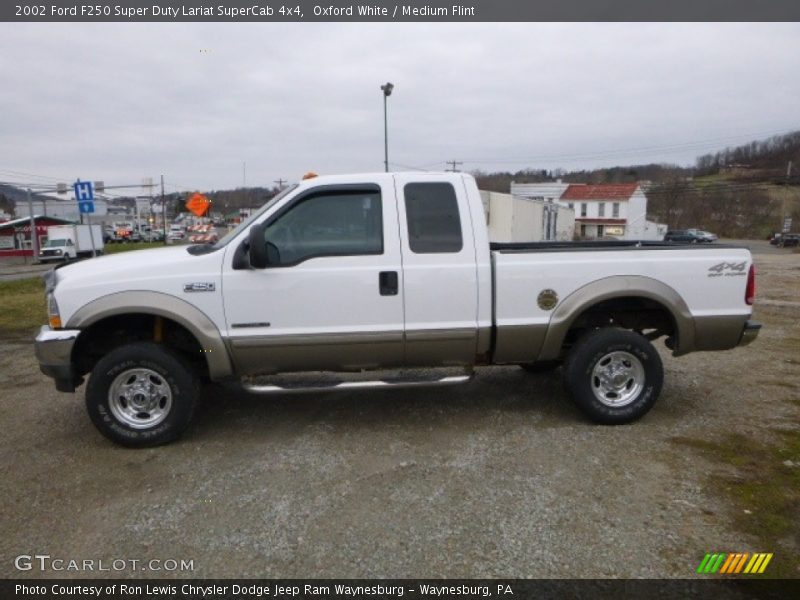 Oxford White / Medium Flint 2002 Ford F250 Super Duty Lariat SuperCab 4x4
