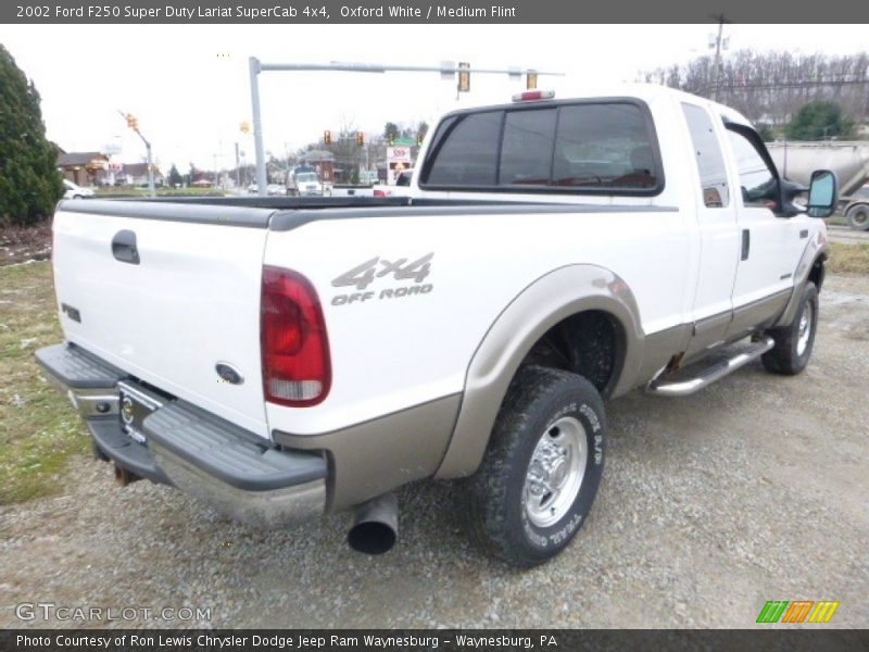 Oxford White / Medium Flint 2002 Ford F250 Super Duty Lariat SuperCab 4x4