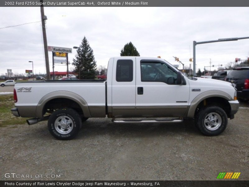 Oxford White / Medium Flint 2002 Ford F250 Super Duty Lariat SuperCab 4x4