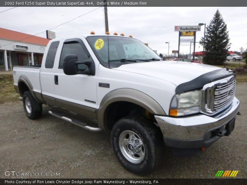 Oxford White / Medium Flint 2002 Ford F250 Super Duty Lariat SuperCab 4x4