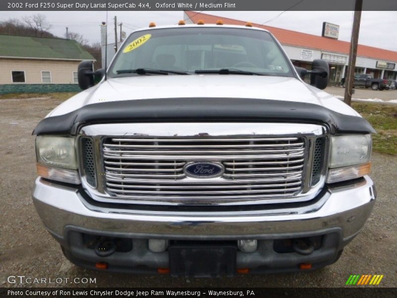 Oxford White / Medium Flint 2002 Ford F250 Super Duty Lariat SuperCab 4x4