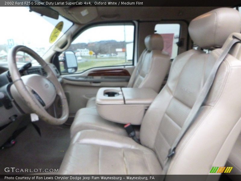 Oxford White / Medium Flint 2002 Ford F250 Super Duty Lariat SuperCab 4x4
