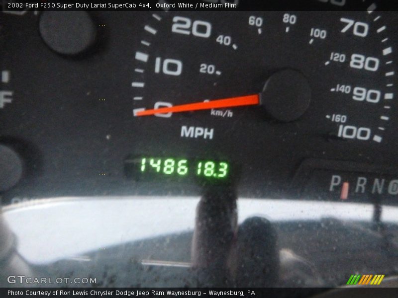 Oxford White / Medium Flint 2002 Ford F250 Super Duty Lariat SuperCab 4x4