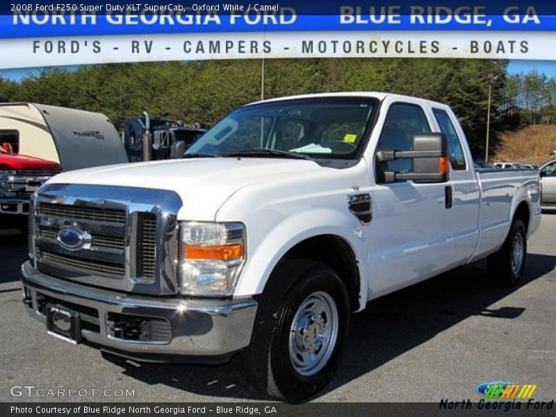 Oxford White / Camel 2008 Ford F250 Super Duty XLT SuperCab