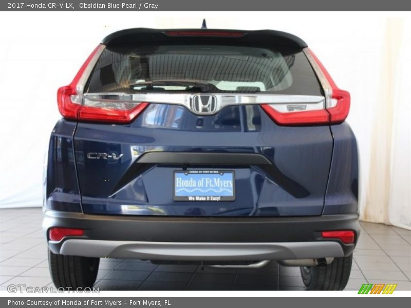 Obsidian Blue Pearl / Gray 2017 Honda CR-V LX