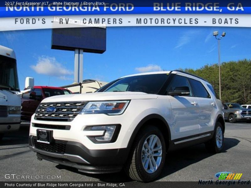 White Platinum / Ebony Black 2017 Ford Explorer XLT