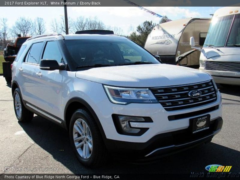 White Platinum / Ebony Black 2017 Ford Explorer XLT