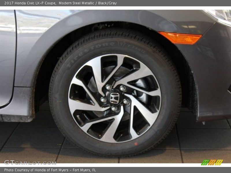 Modern Steel Metallic / Black/Gray 2017 Honda Civic LX-P Coupe
