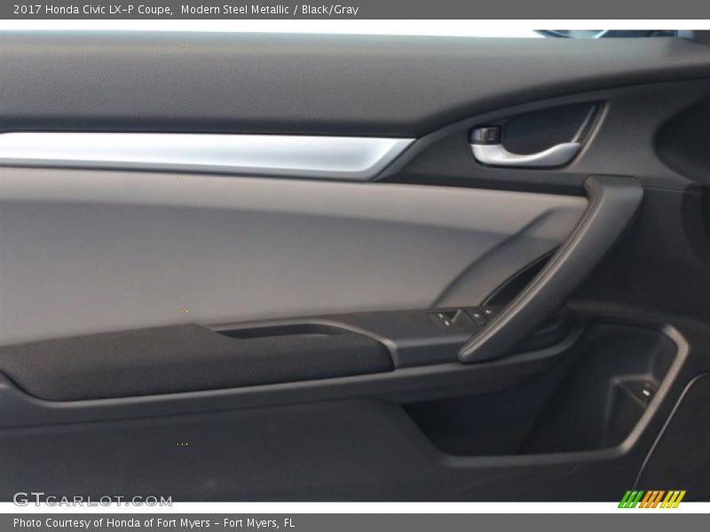Modern Steel Metallic / Black/Gray 2017 Honda Civic LX-P Coupe