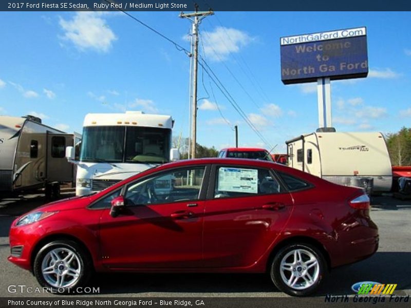 Ruby Red / Medium Light Stone 2017 Ford Fiesta SE Sedan