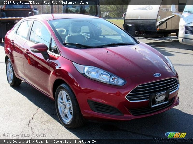 Ruby Red / Medium Light Stone 2017 Ford Fiesta SE Sedan