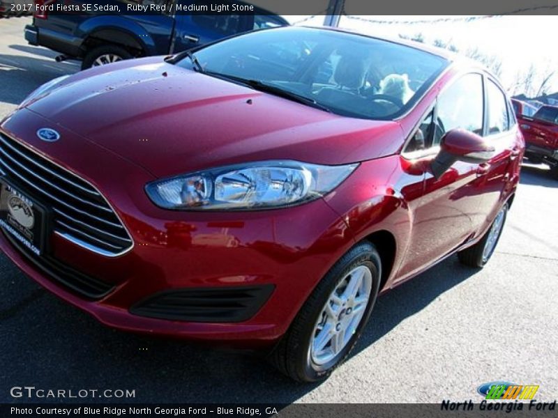 Ruby Red / Medium Light Stone 2017 Ford Fiesta SE Sedan