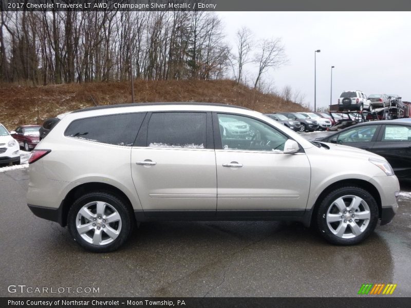 Champagne Silver Metallic / Ebony 2017 Chevrolet Traverse LT AWD
