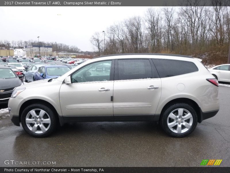 Champagne Silver Metallic / Ebony 2017 Chevrolet Traverse LT AWD
