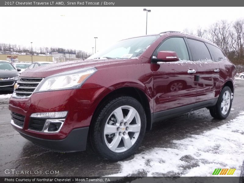 Siren Red Tintcoat / Ebony 2017 Chevrolet Traverse LT AWD