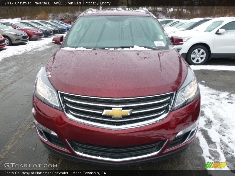 Siren Red Tintcoat / Ebony 2017 Chevrolet Traverse LT AWD