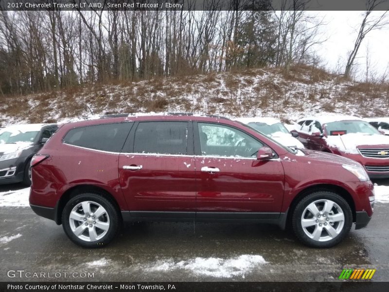 Siren Red Tintcoat / Ebony 2017 Chevrolet Traverse LT AWD