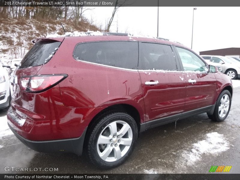 Siren Red Tintcoat / Ebony 2017 Chevrolet Traverse LT AWD