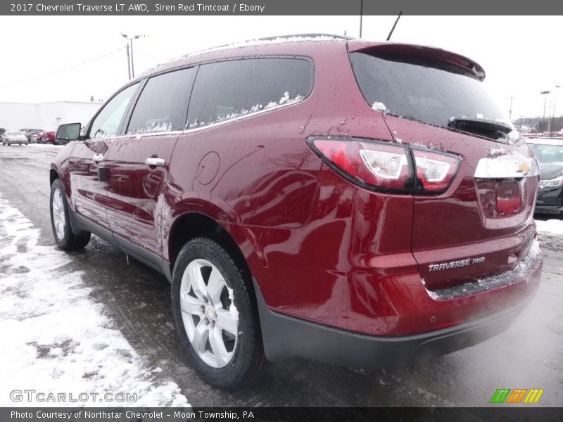 Siren Red Tintcoat / Ebony 2017 Chevrolet Traverse LT AWD