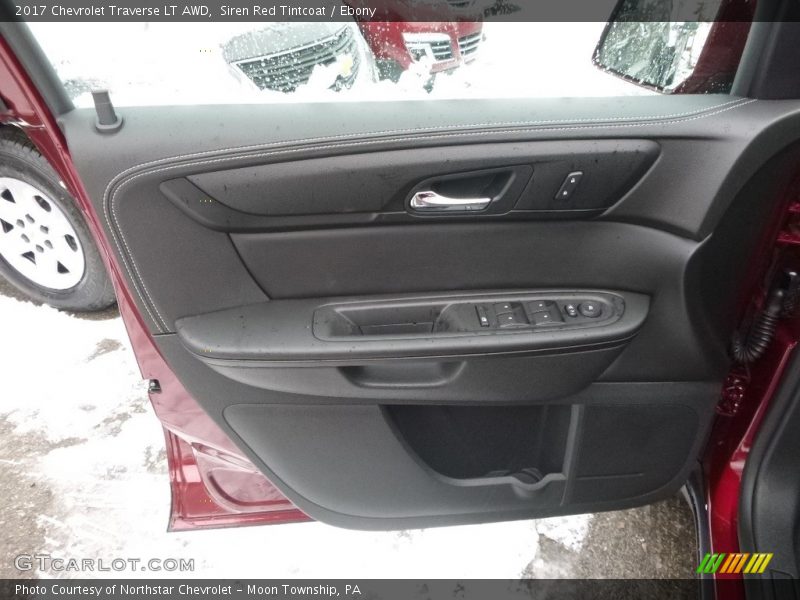 Siren Red Tintcoat / Ebony 2017 Chevrolet Traverse LT AWD