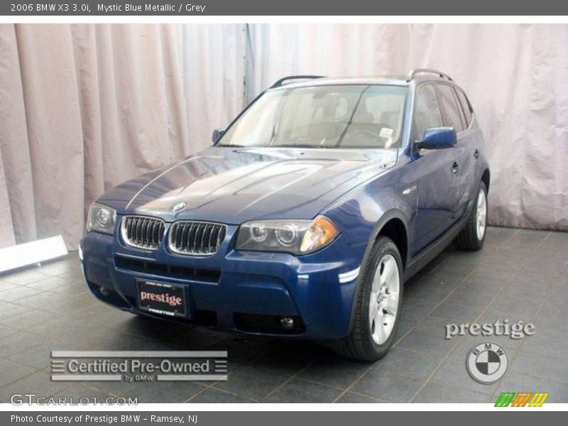 Mystic Blue Metallic / Grey 2006 BMW X3 3.0i