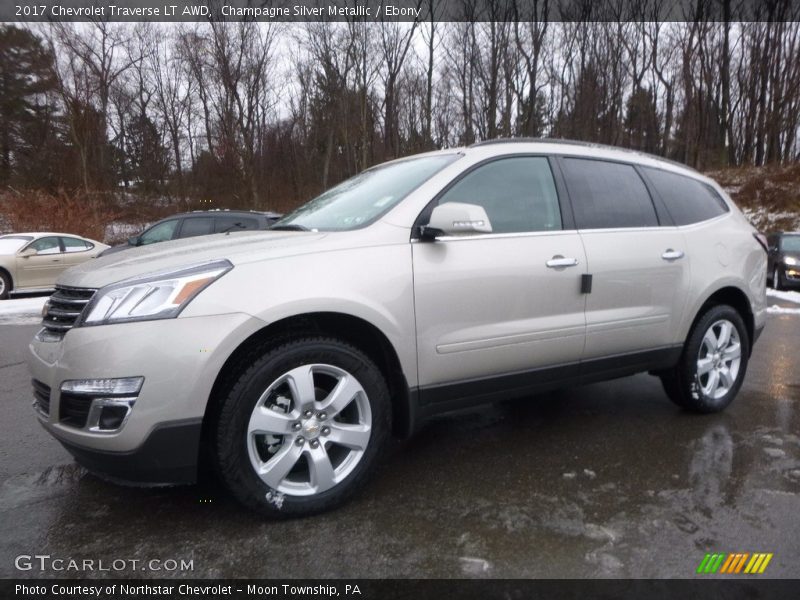 Champagne Silver Metallic / Ebony 2017 Chevrolet Traverse LT AWD