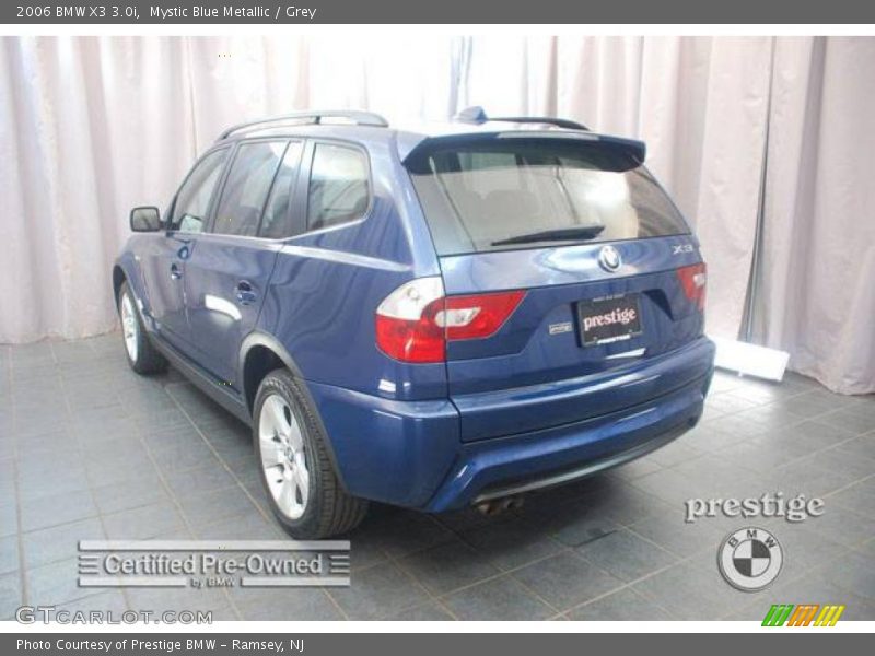 Mystic Blue Metallic / Grey 2006 BMW X3 3.0i