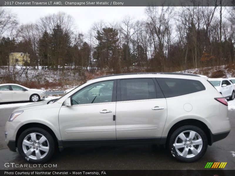 Champagne Silver Metallic / Ebony 2017 Chevrolet Traverse LT AWD