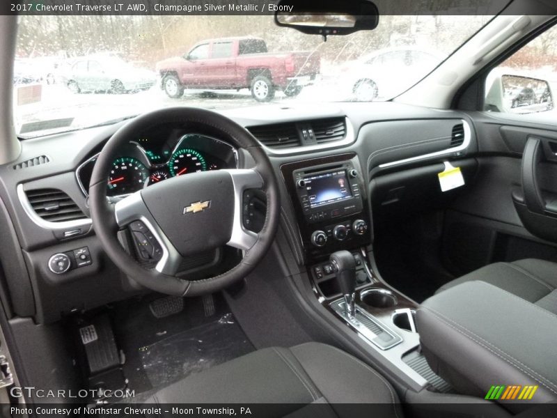 Champagne Silver Metallic / Ebony 2017 Chevrolet Traverse LT AWD