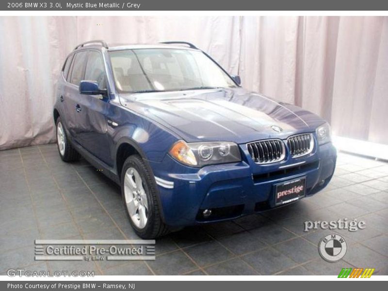 Mystic Blue Metallic / Grey 2006 BMW X3 3.0i