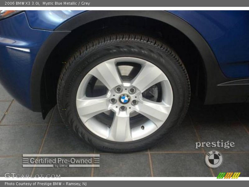 Mystic Blue Metallic / Grey 2006 BMW X3 3.0i