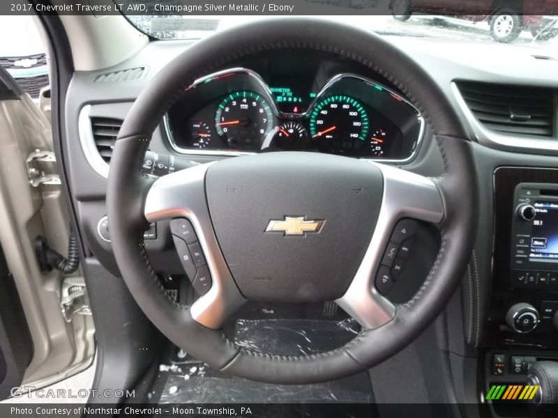 Champagne Silver Metallic / Ebony 2017 Chevrolet Traverse LT AWD