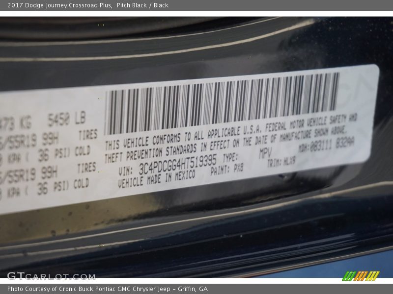 Pitch Black / Black 2017 Dodge Journey Crossroad Plus