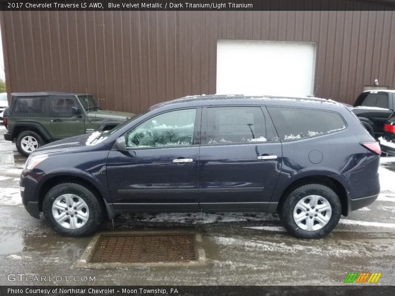 Blue Velvet Metallic / Dark Titanium/Light Titanium 2017 Chevrolet Traverse LS AWD