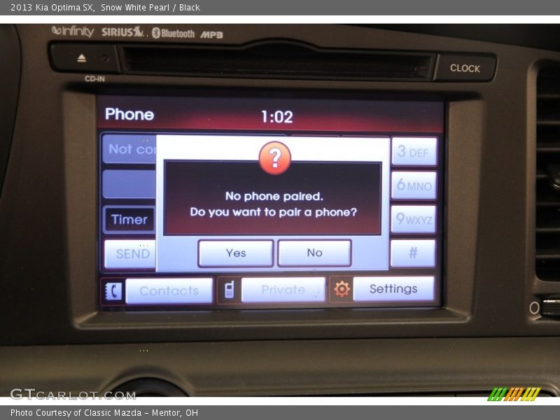 Snow White Pearl / Black 2013 Kia Optima SX