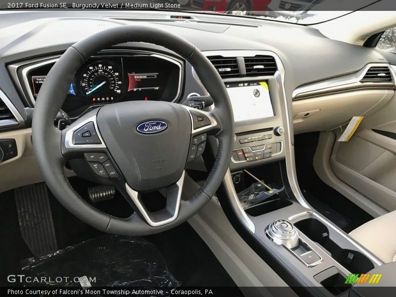 Burgundy Velvet / Medium Light Stone 2017 Ford Fusion SE