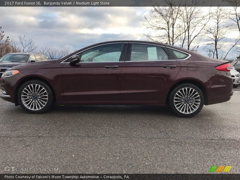Burgundy Velvet / Medium Light Stone 2017 Ford Fusion SE