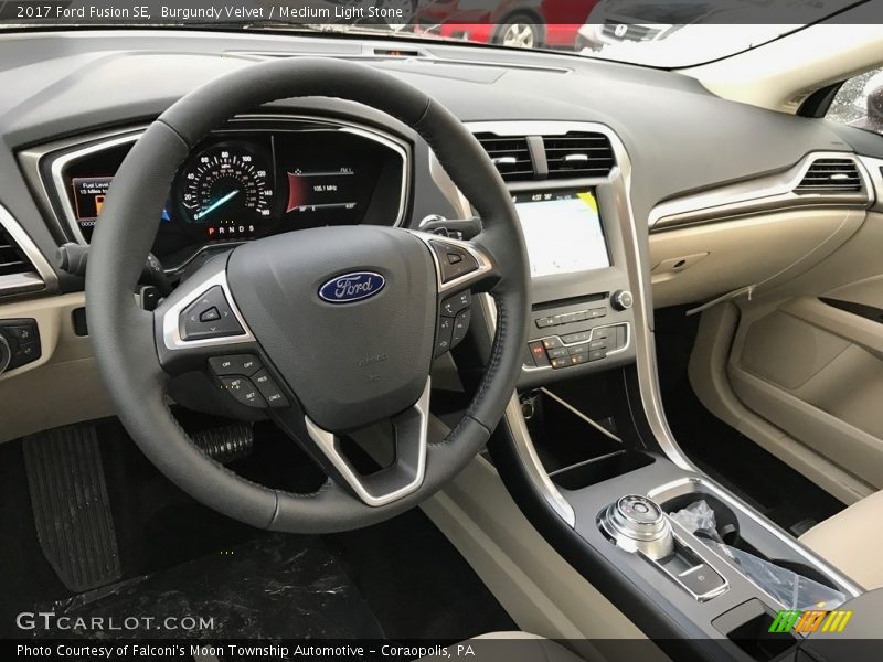 Burgundy Velvet / Medium Light Stone 2017 Ford Fusion SE