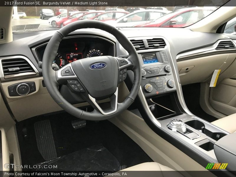 Burgundy Velvet / Medium Light Stone 2017 Ford Fusion SE