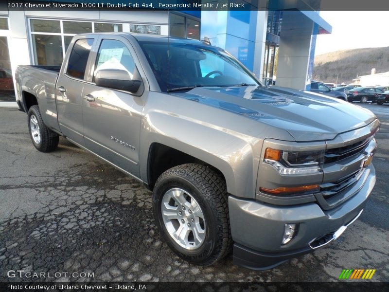 Pepperdust Metallic / Jet Black 2017 Chevrolet Silverado 1500 LT Double Cab 4x4