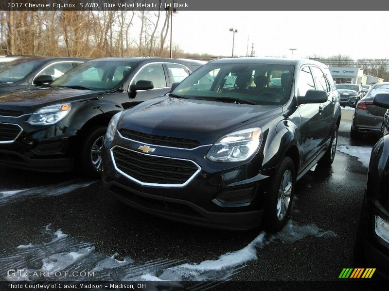 Blue Velvet Metallic / Jet Black 2017 Chevrolet Equinox LS AWD