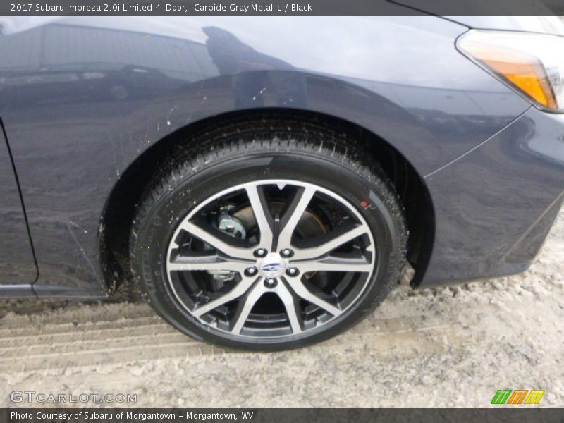 Carbide Gray Metallic / Black 2017 Subaru Impreza 2.0i Limited 4-Door