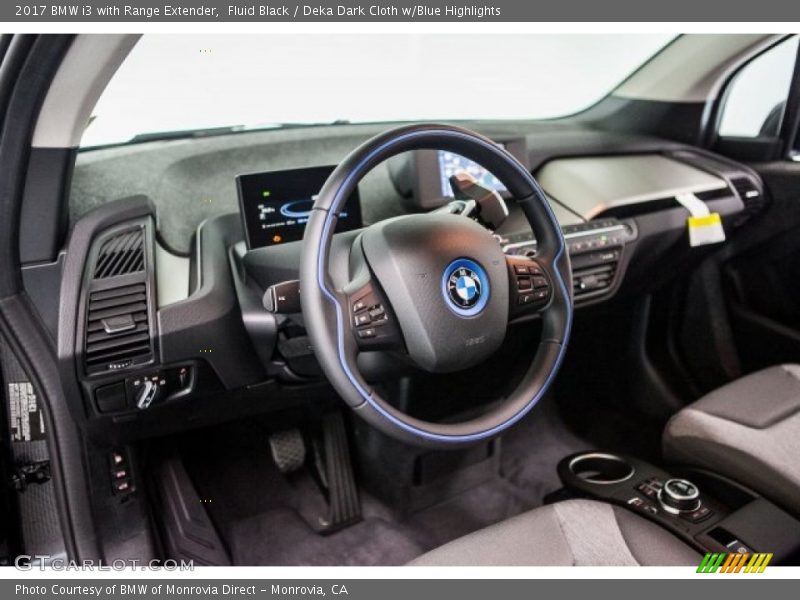 Fluid Black / Deka Dark Cloth w/Blue Highlights 2017 BMW i3 with Range Extender