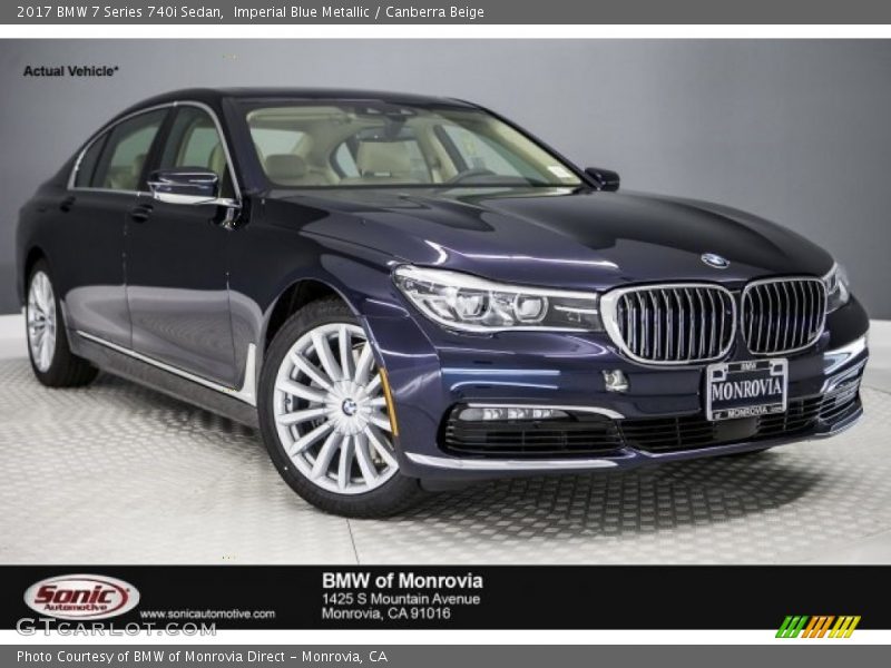 Imperial Blue Metallic / Canberra Beige 2017 BMW 7 Series 740i Sedan