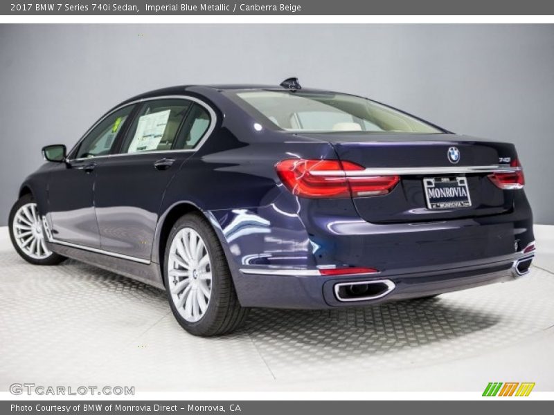 Imperial Blue Metallic / Canberra Beige 2017 BMW 7 Series 740i Sedan