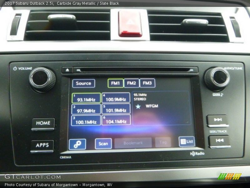 Carbide Gray Metallic / Slate Black 2017 Subaru Outback 2.5i