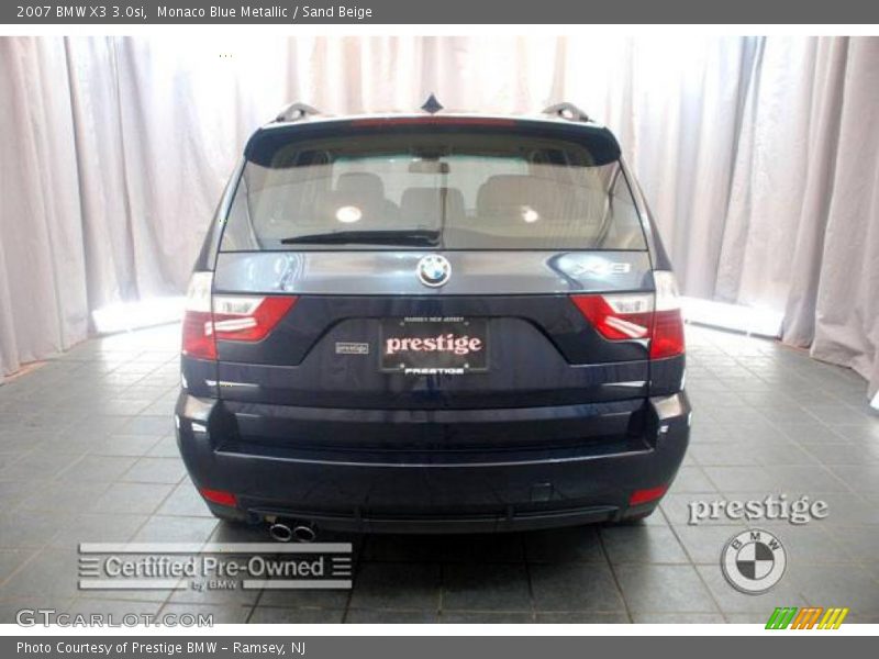 Monaco Blue Metallic / Sand Beige 2007 BMW X3 3.0si
