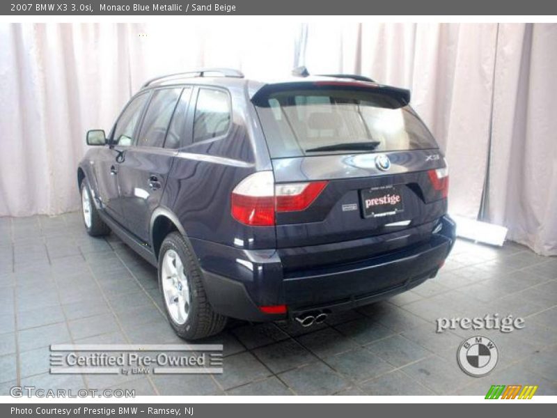 Monaco Blue Metallic / Sand Beige 2007 BMW X3 3.0si