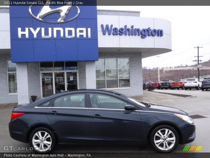 Pacific Blue Pearl / Gray 2011 Hyundai Sonata GLS